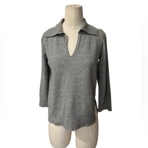 LESET V Neck Sweater Gray